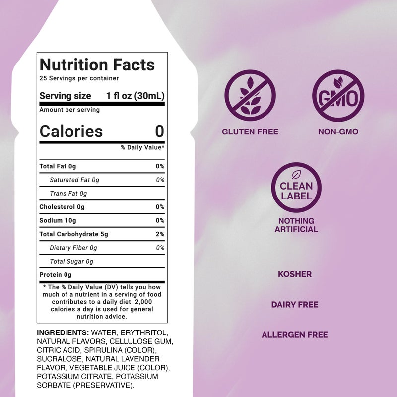 Monin - Sugar Free Lavender Syrup, Aromatic and Floral, Natural Flavors, Great for Cocktails, Lemonades, and Sodas, Non-GMO, Gluten-Free (Glass, 750 mL) - Image 2